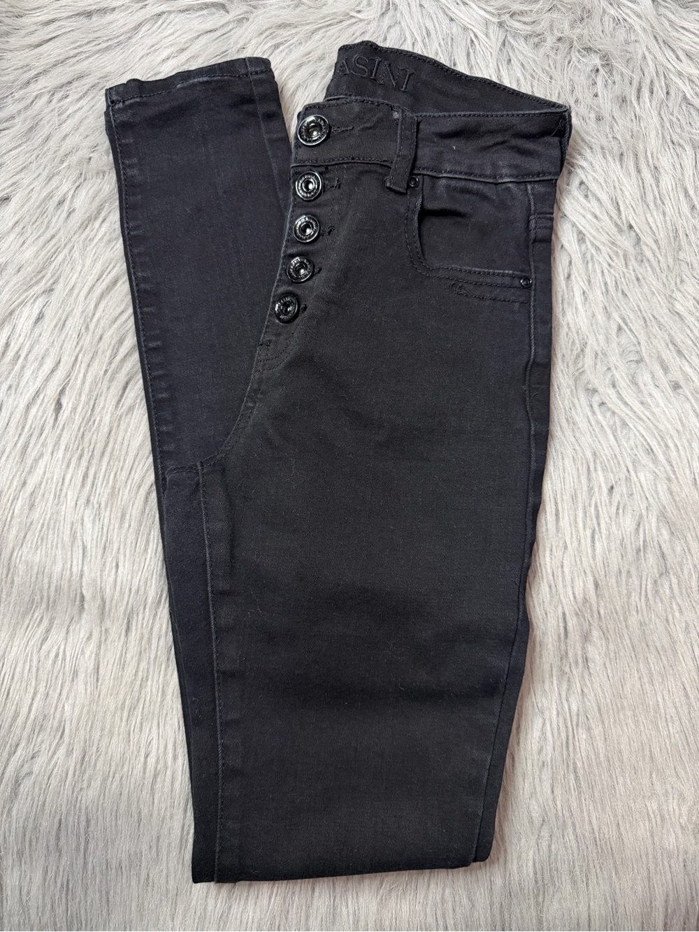 Black Women’s Button-Fly Stretch Jeans